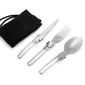 Foldable Ultralight Stainless Steel Camping Tableware Set
