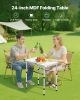 VEVOR Folding Camping Table, Adjustable Height Portable Side Tables, Aluminum MDF Beach Table with Mesh Layer, Carrying Handle