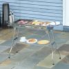 Outsunny Charcoal Grill, Stainless Steel Portable Folding BBQ, Outdoor Hibachi for Backyard Cooking, Camping, Picnic, Party