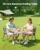 VEVOR Folding Camping Table, Portable Roll Up Side Tables, Small Lightweight Aluminum Beach Table, Compact with Carry Bag, for Outdoor Cooking