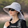 Wide Brim Shawl Ponytail Bucket Hat For Women