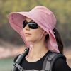 Wide Brim Shawl Ponytail Bucket Hat For Women