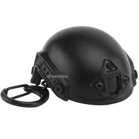 Hiking Camping Bottle Opener; Mini Keychain Helmet (Color: Black)