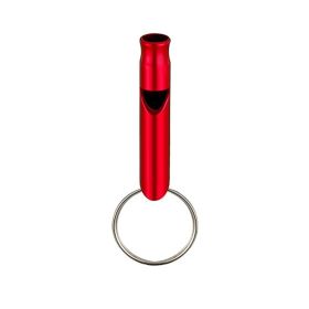 Aluminum Whistle With Keychain (Color: Red)