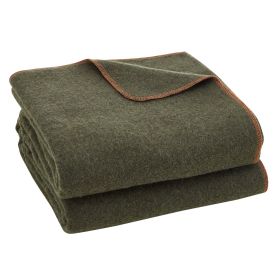 VEVOR Wool Camping Blanket, Large Warm Stadium Blanket, Waterproof & Windproof, Flame Retardant, Great for Outdoors, Picnics, Hiking, Sports Events (Material: Wool Blend, Color: Military green)