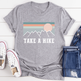 Take A Hike T-Shirt (Color: Athletic Heather, size: M)