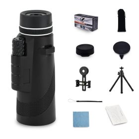 Monocular 40x60Hd Shimmering Multifunction Monocular with Phone Tripod & Night Vision Telescope (Color: Black)
