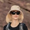 Wide Brim Shawl Ponytail Bucket Hat For Women