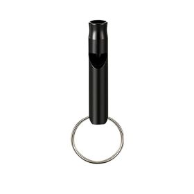 Aluminum Whistle With Keychain (Color: Black)