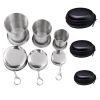 Stainless Steel Folding Cup with Keychain