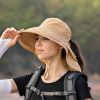 Wide Brim Shawl Ponytail Bucket Hat For Women